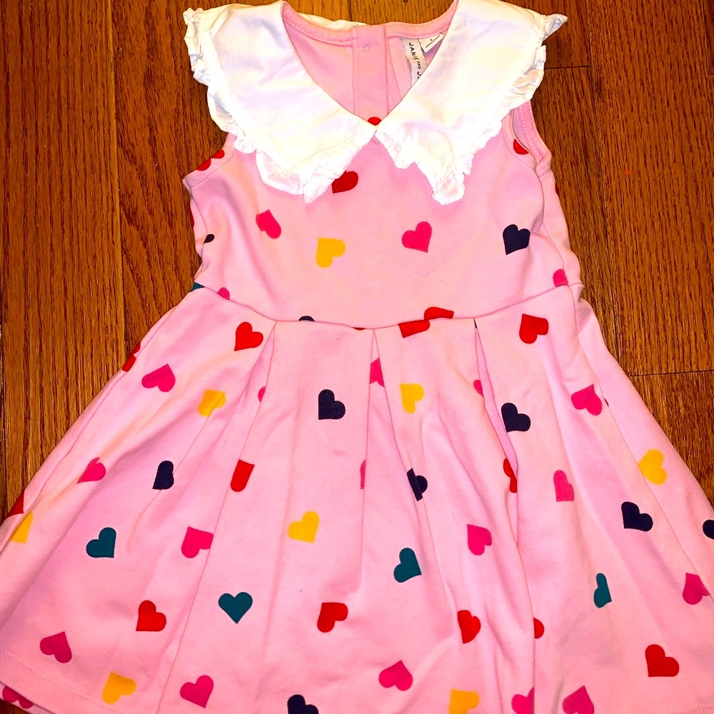 Janie and Jack Pink Sleeveless Sundress with Bib Collar - Picture 1 of 1
